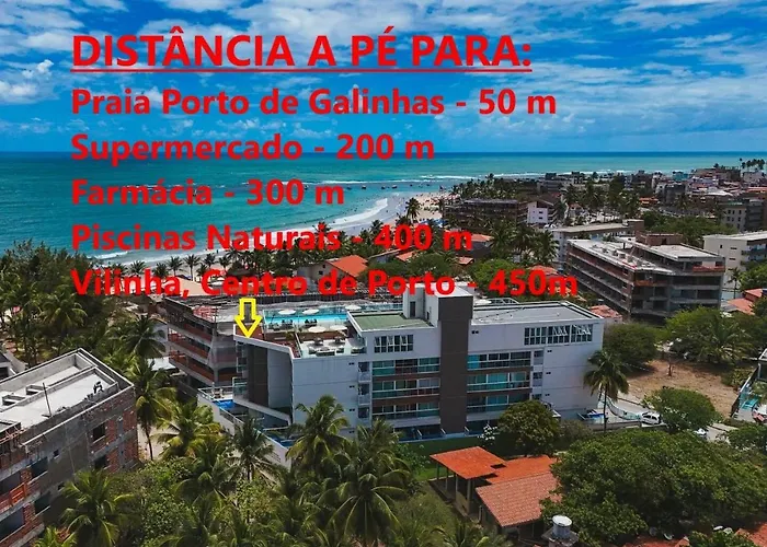 Porto de Galinhas Flat no centro com varanda